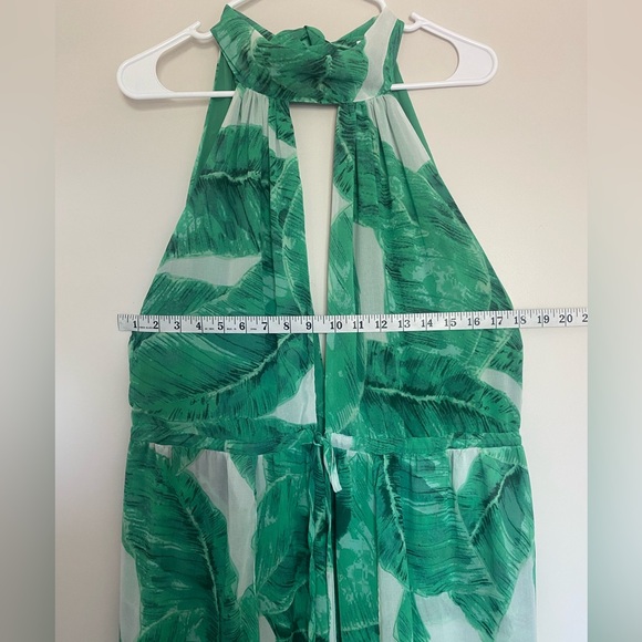 Apricot Lane Vibrant‎ Green Leaf Dress women size large - Picture 11 of 13